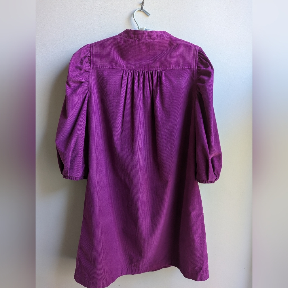 NWOT...GAP Purple Corduroy Puff Sleeve Dress Size XS - Picture 6 of 11
